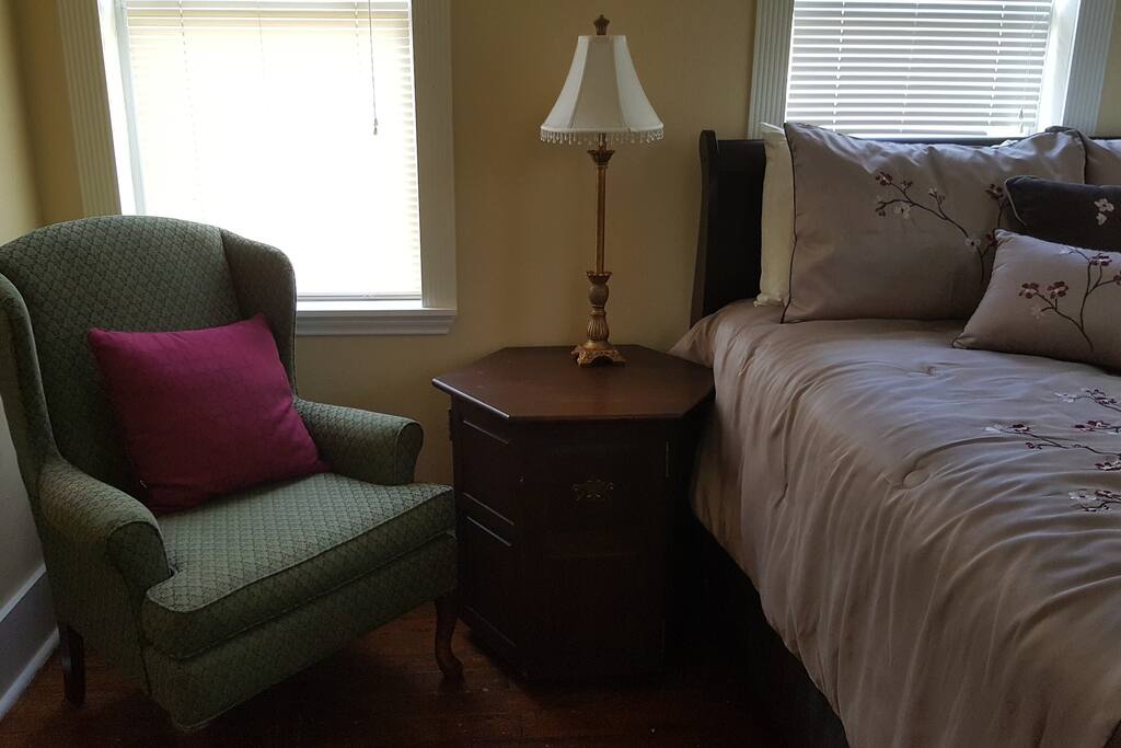 Comfortable chair for reading or watching TV.