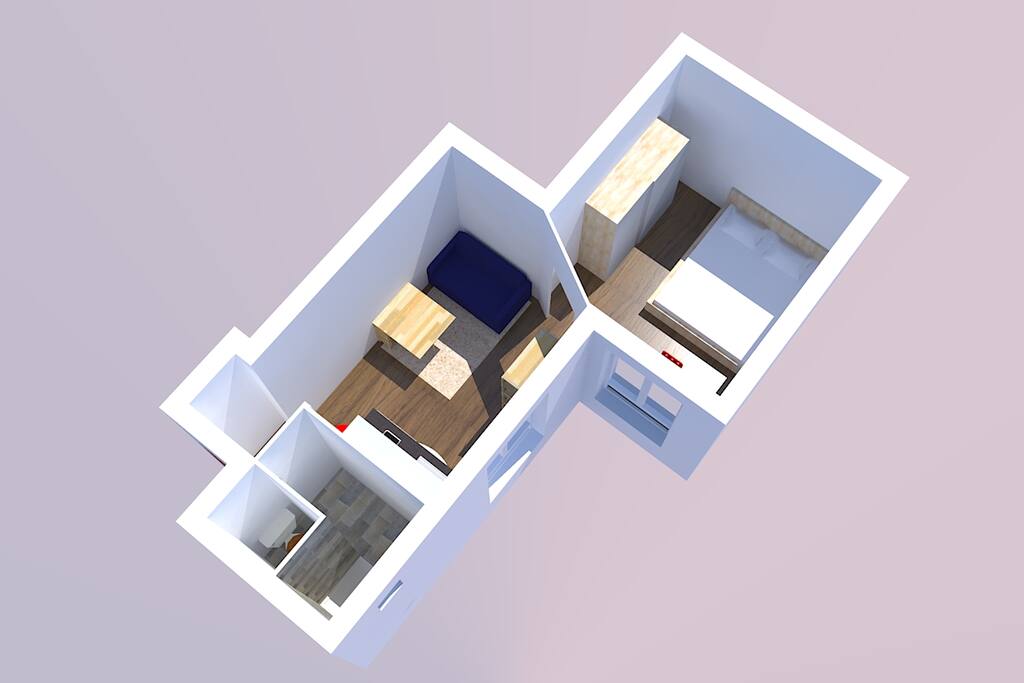 Vue aérienne de l'appartement