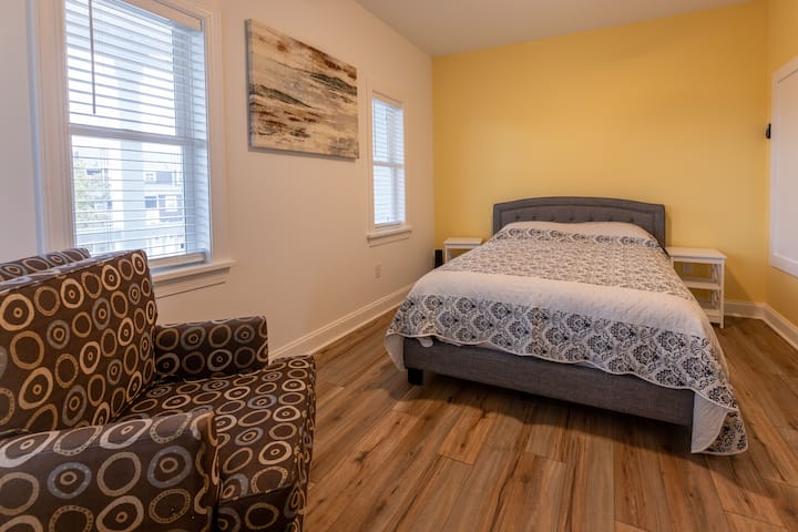 King bed with attached full bathroom!