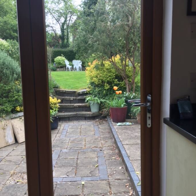 View of the garden from the dining area