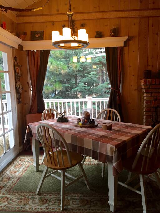 View of backyard from dining area