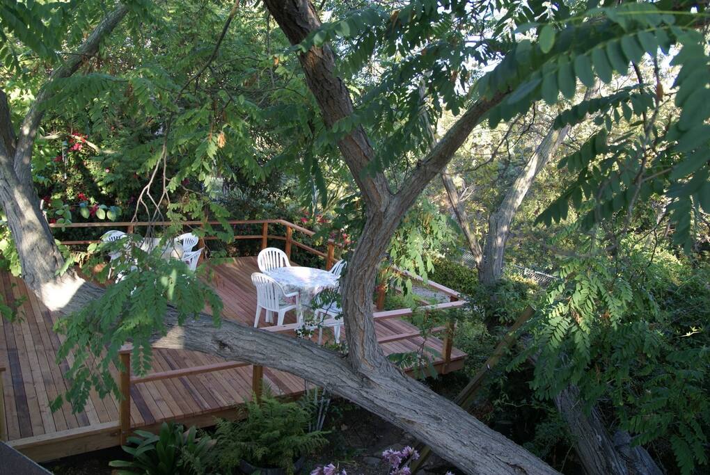 View of deck from roof top