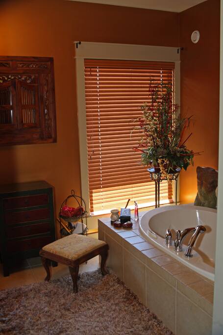 chromatherapy jet tub for two plus 7 foot shower and room for the massage table