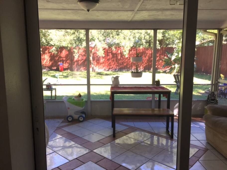 Lanai and backyard