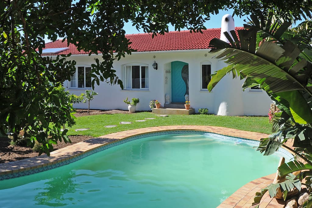 Swimming pool front view of villa