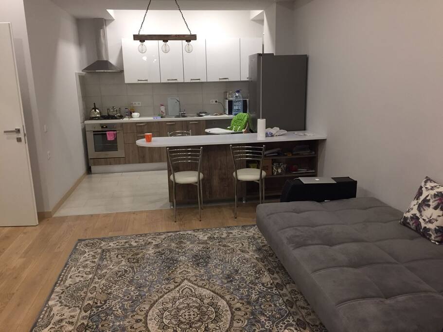 Living room with the kitchen