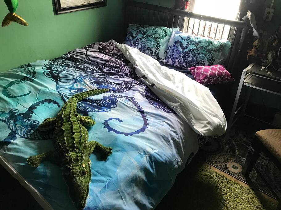 Your cozy undersea bed with Octopus covers...