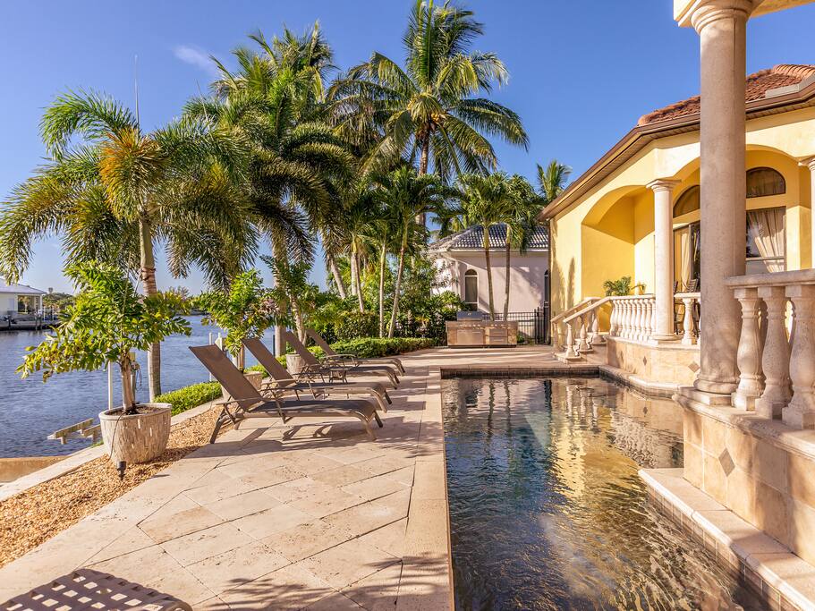 Swim in the heated pool and enjoy the outdoor custom-like grill.