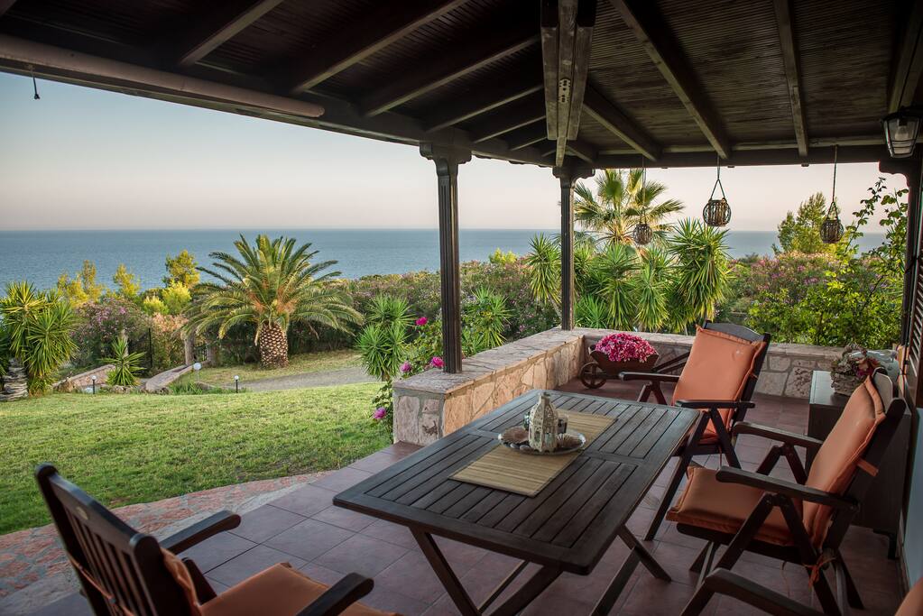 View of the garden from the villa balcony