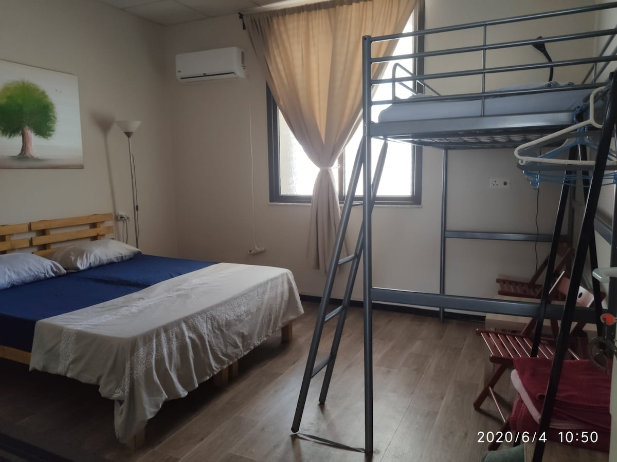 Bedroom #1 ( for 3 guests). The double bed can be converted into two double beds. The room has a heater and air conditioner, in winter - a warm blanket.
We can also provide an extra bed upon request.
