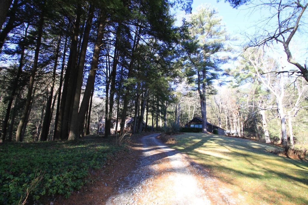 A long driveway takes you up to the house (you can sled down it in winter!)