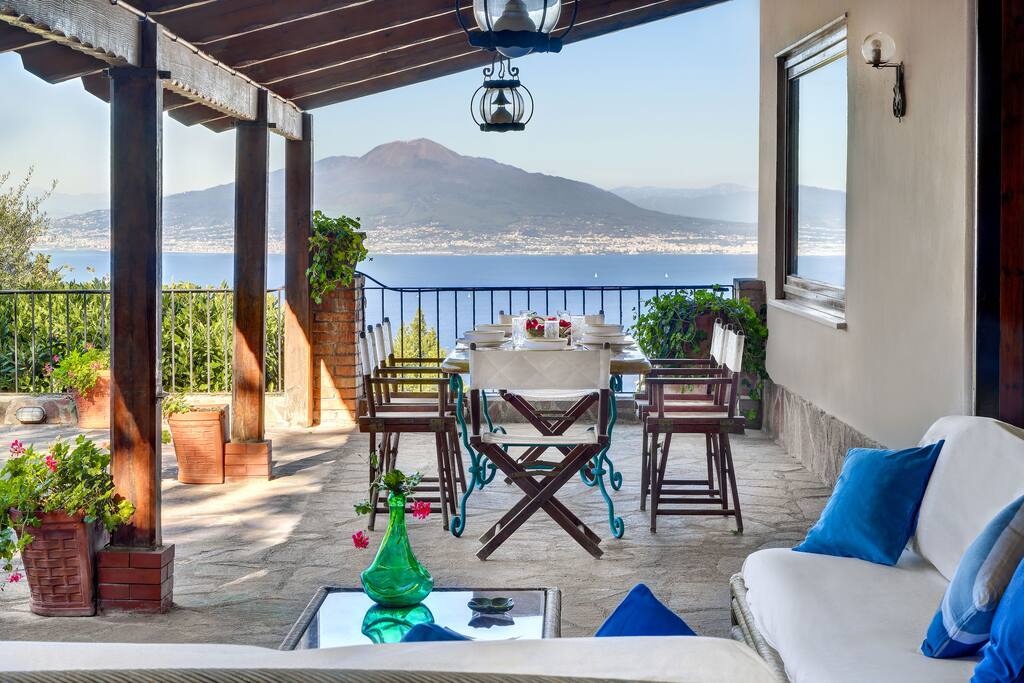 Patio with dining table