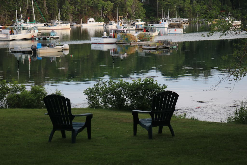 Evening View of South Bristol Harbor from the Lawn