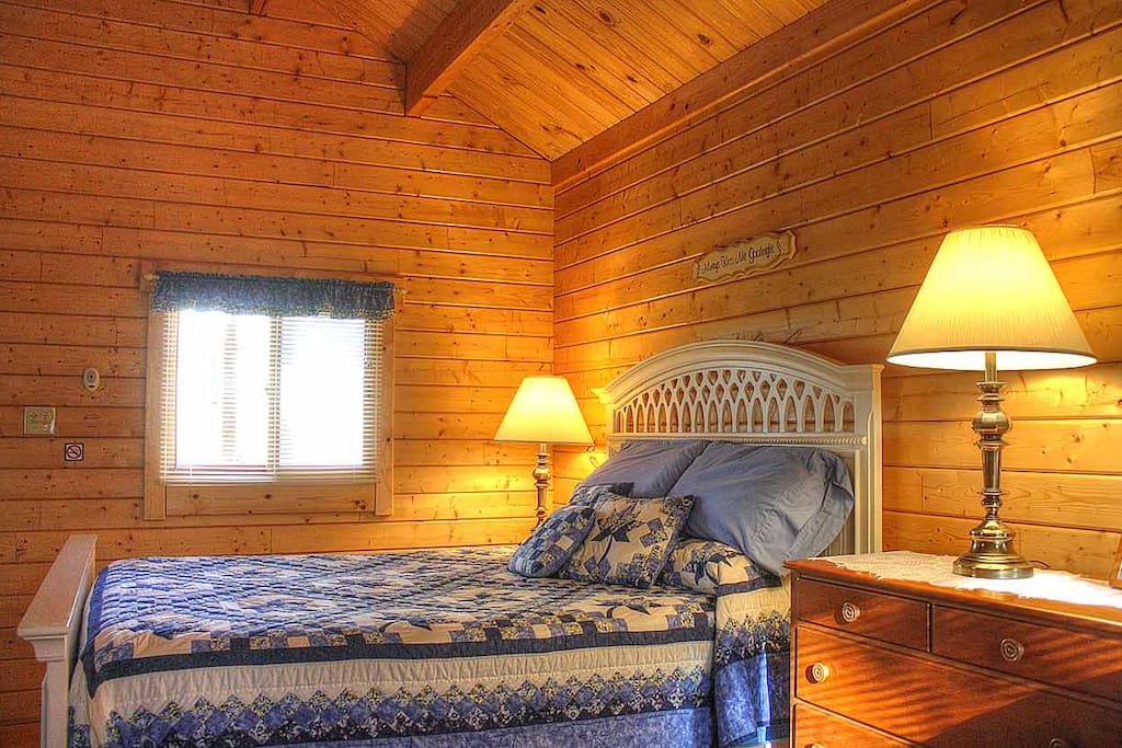 All wood inside and out, our Casa Azul features a queen size bed and all the comforts of home.