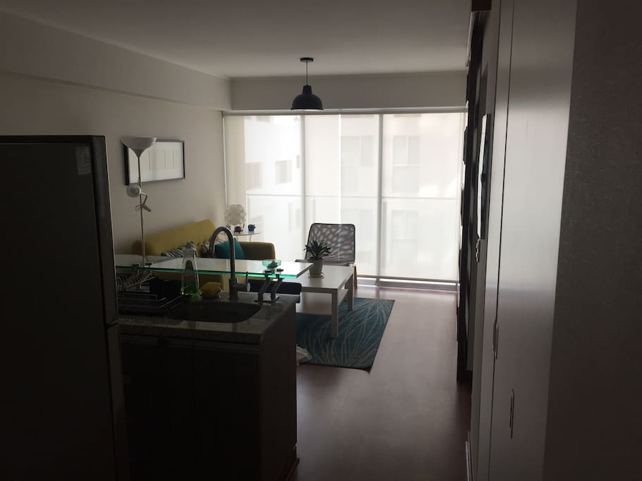 Kitchen and living room view