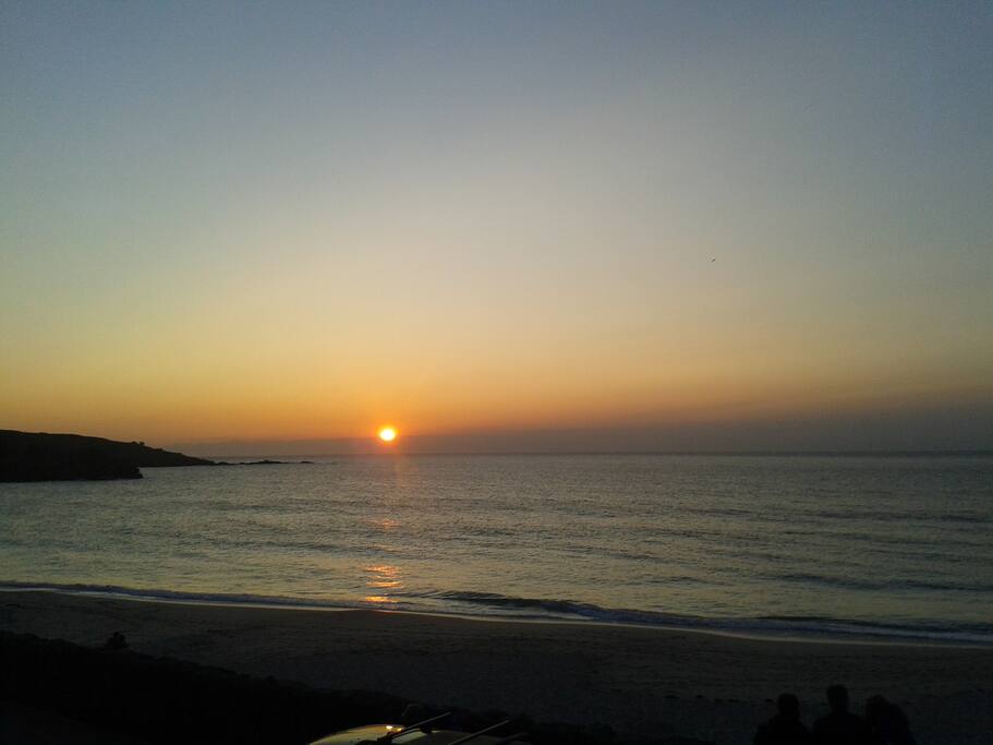 Sunset over Porthmeor Beach.