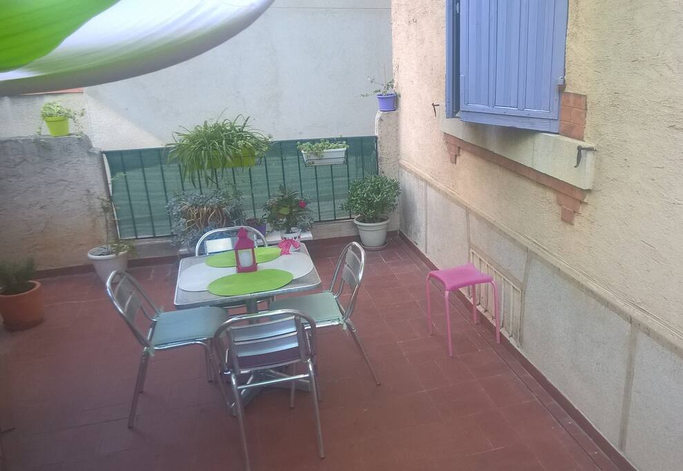 La terrasse ombragée et fleurie️️