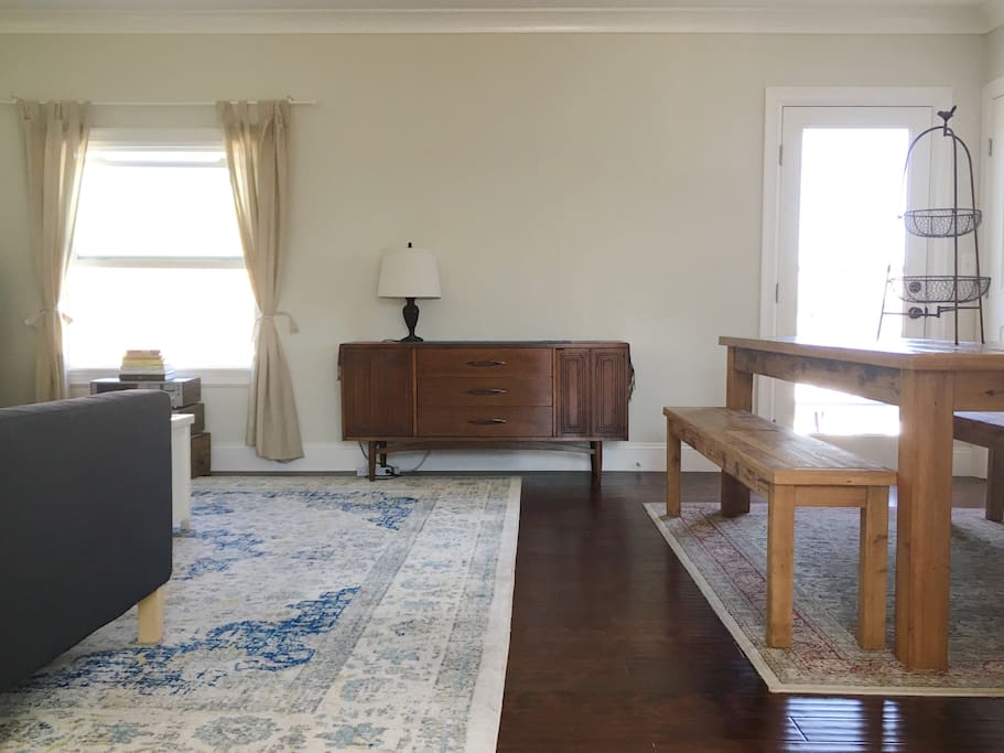 Wonderful open dining/living room area with all new furniture. Hope you like it!