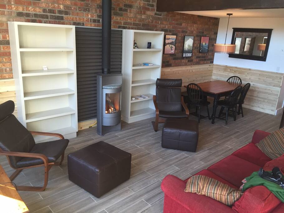 Newly renovated ski condo with open living and dining.