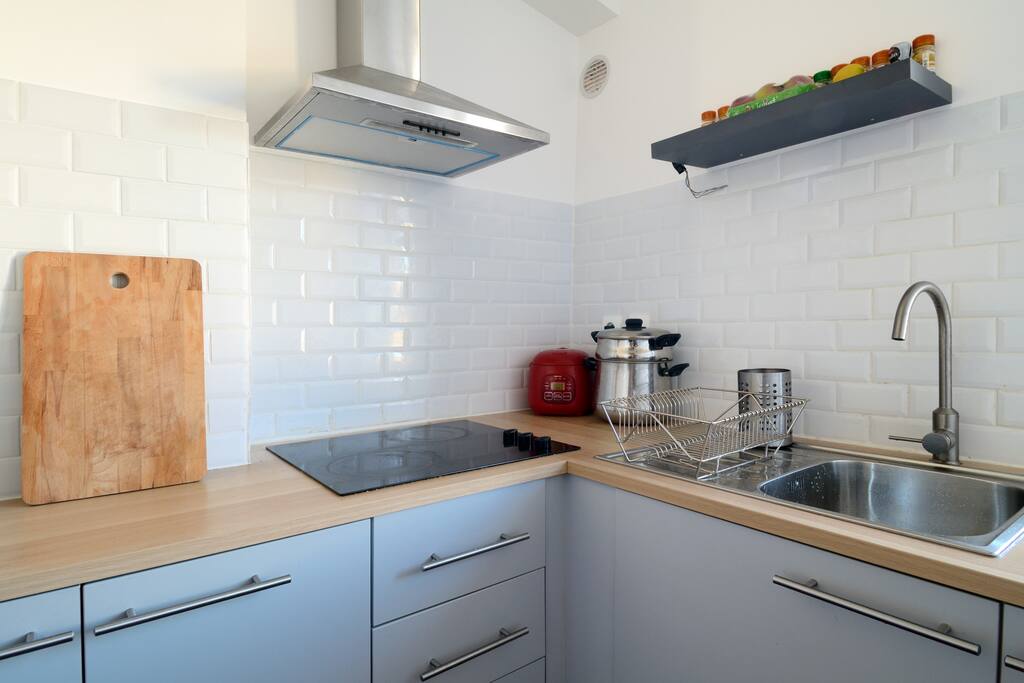 Feel free to use the kitchen, a great space to cook. Rice cooker, juicer, coffee machine and more available.