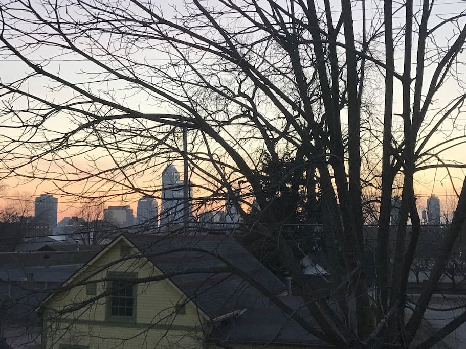 The view from the Carriage House. Cottage Home Neighborhood is tucked away, but walking distance from central Downtown.