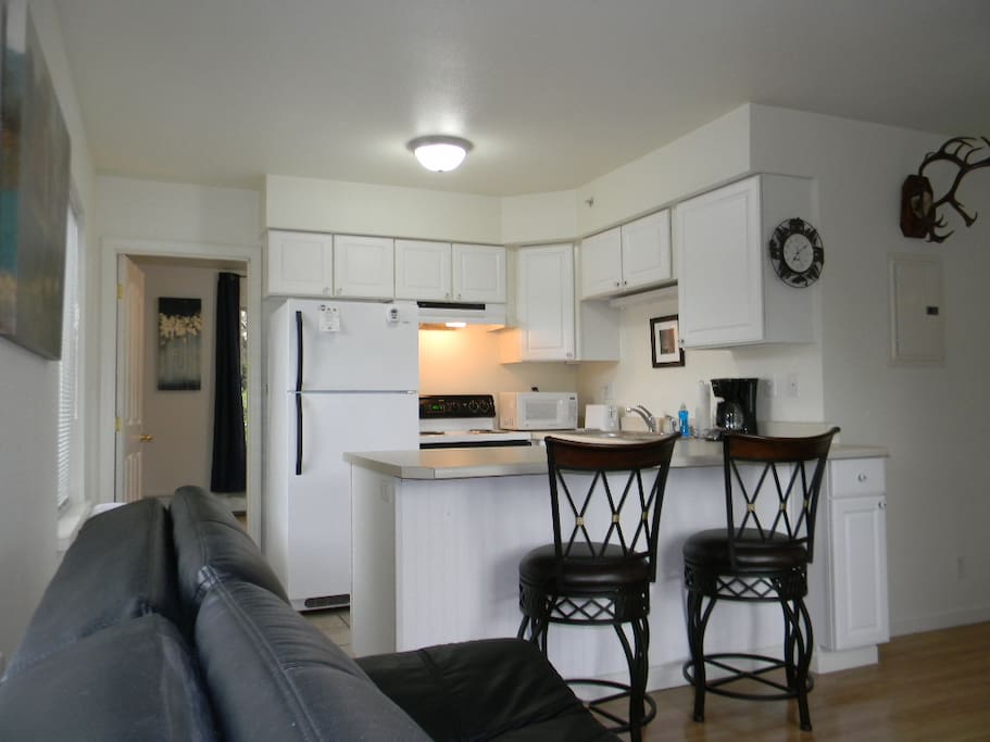 Vacation Rental units with FULL kitchens, separate from the bedrooms.