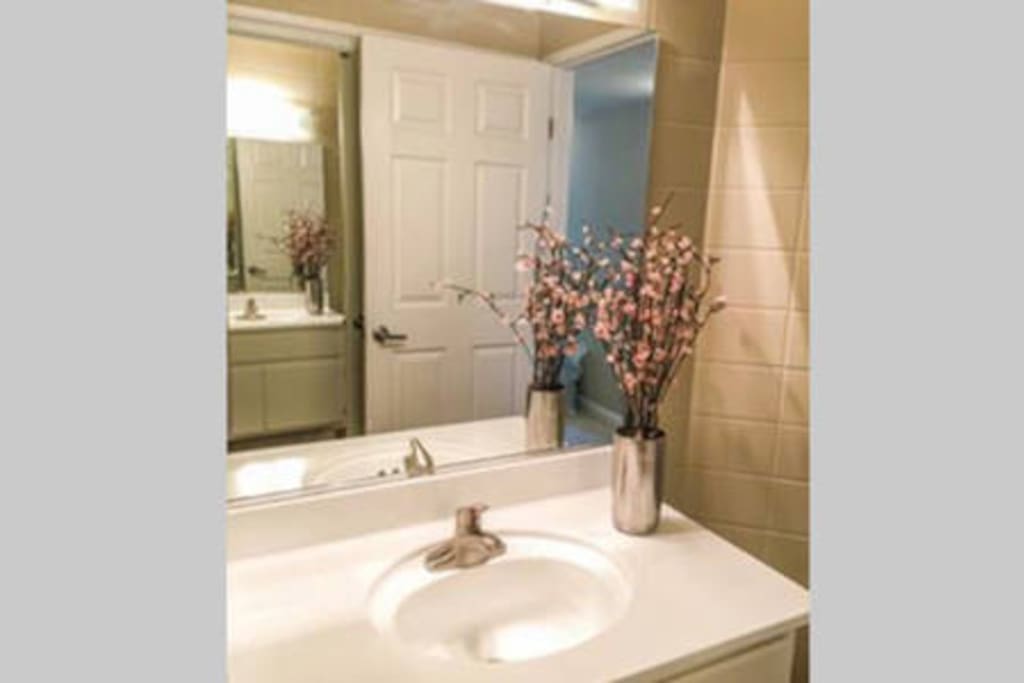 Bathroom with toiletries included with your stay.