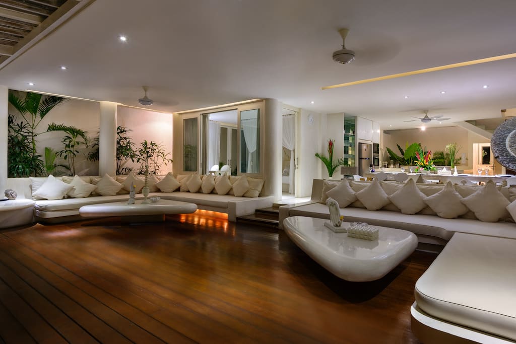 Lounge area by night