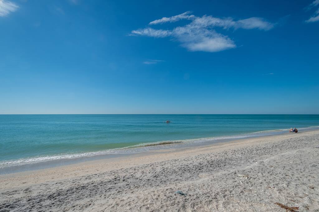 Pristine beach is a 2 minute walk from the cottage.