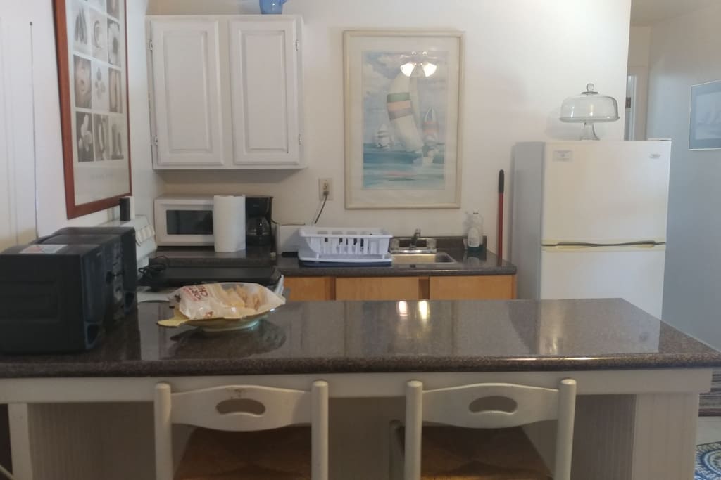 Living area and kitchen bar combo