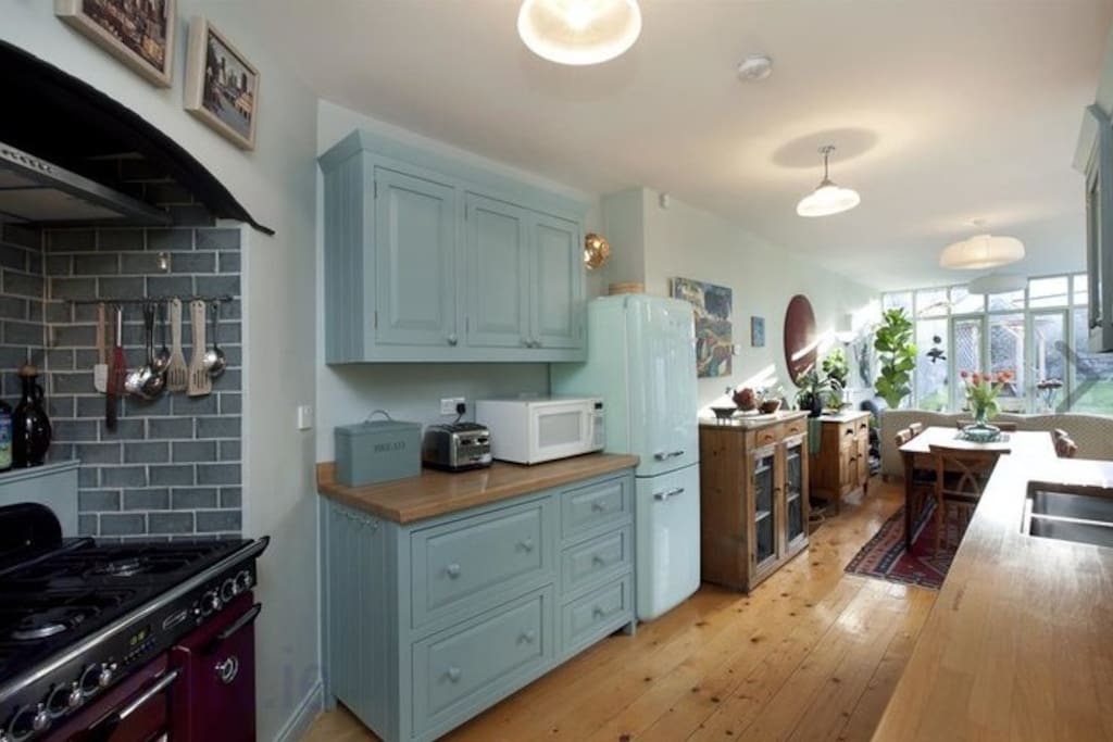 Kitchen with Smeg Fridge