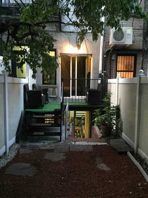 Private backyard and deck