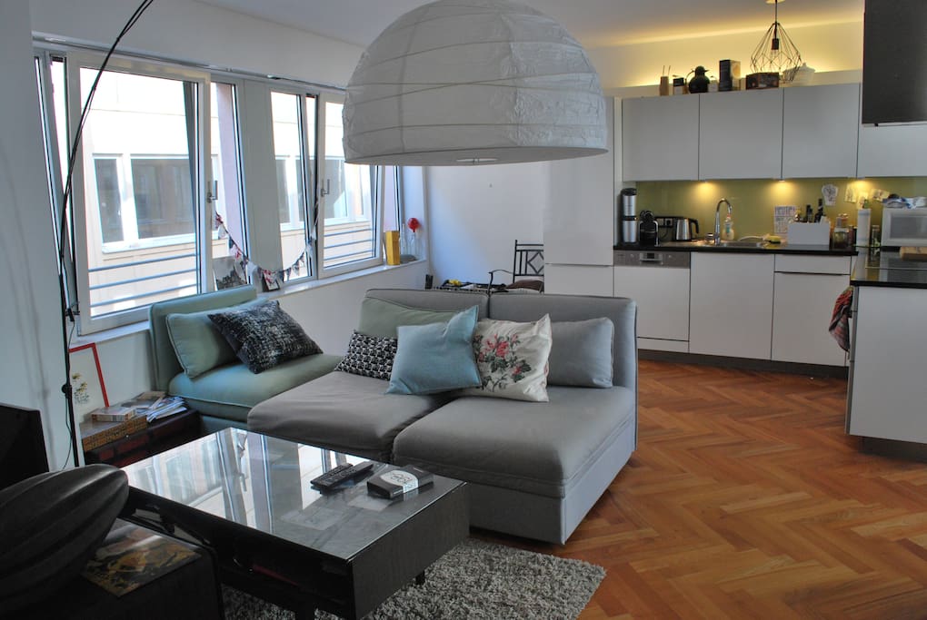 living room & kitchen