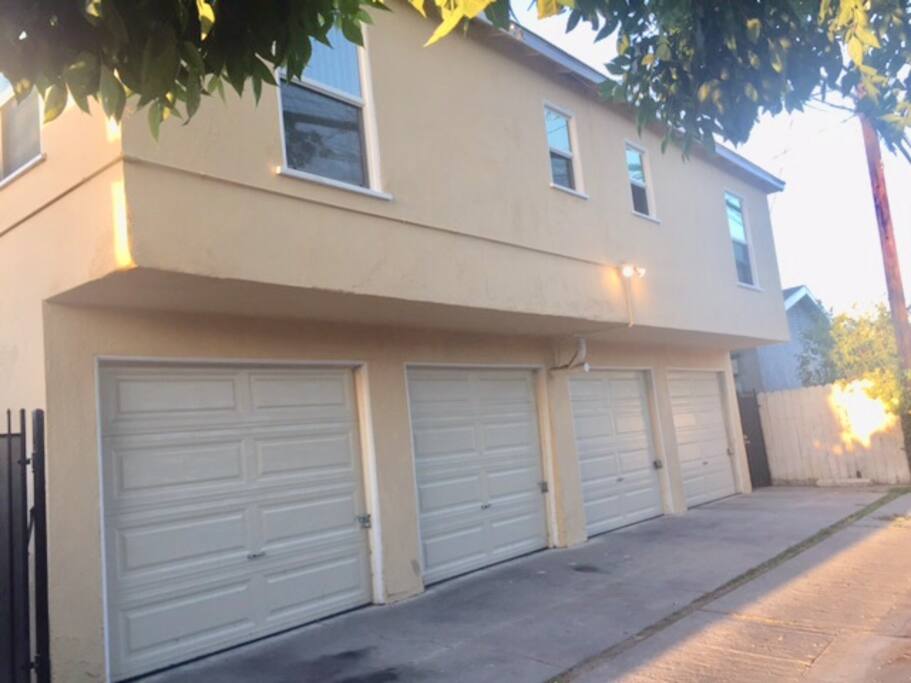 if driving, enter from Molino Ave. to the Alley of the four car garages in the back build. You may park on the street since overnight parking is allowed, or park inside the 3rd garage or inside the 3rd/4th garages if not fit inside the garage