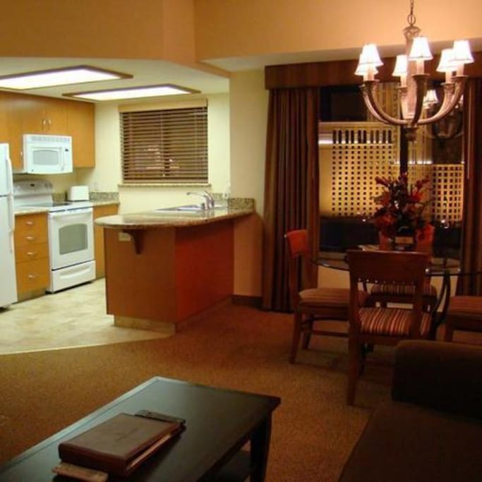 Dining area and kitchen