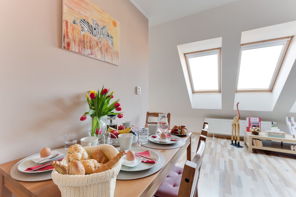 Dining in living room
