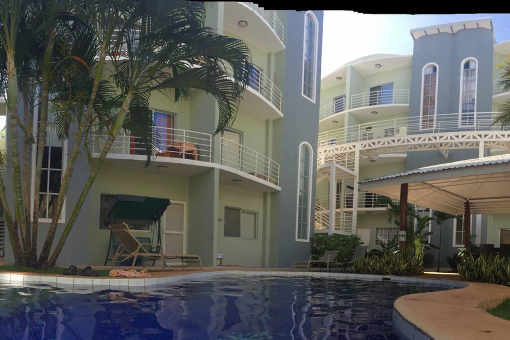 View from sitting in one of the 2 pools