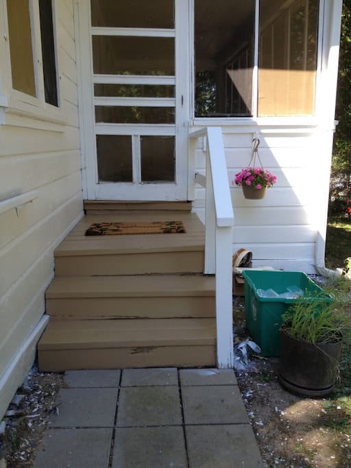 Front steps into house.