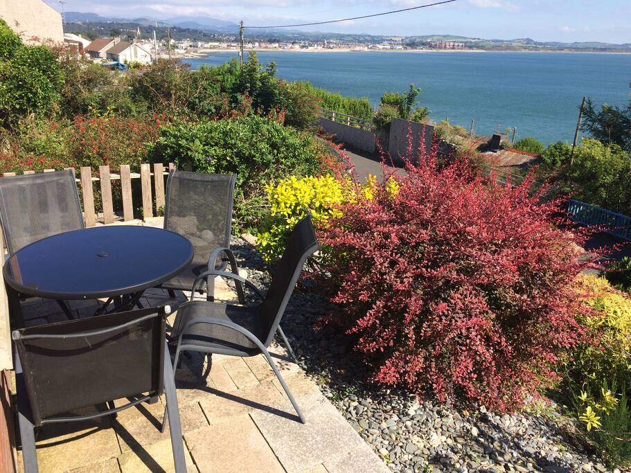 Granite patio with table and chairs. Sit and have a drink and enjoy the views