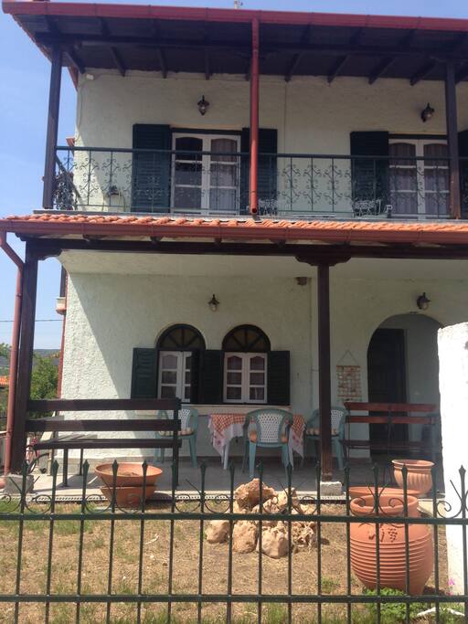 2 floors, balcony upstairs ,terrace downstairs
