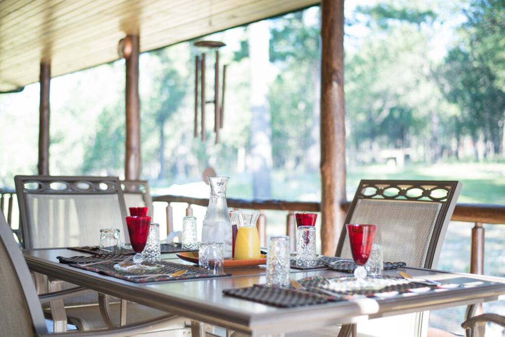 Enjoy breakfast on the back deck