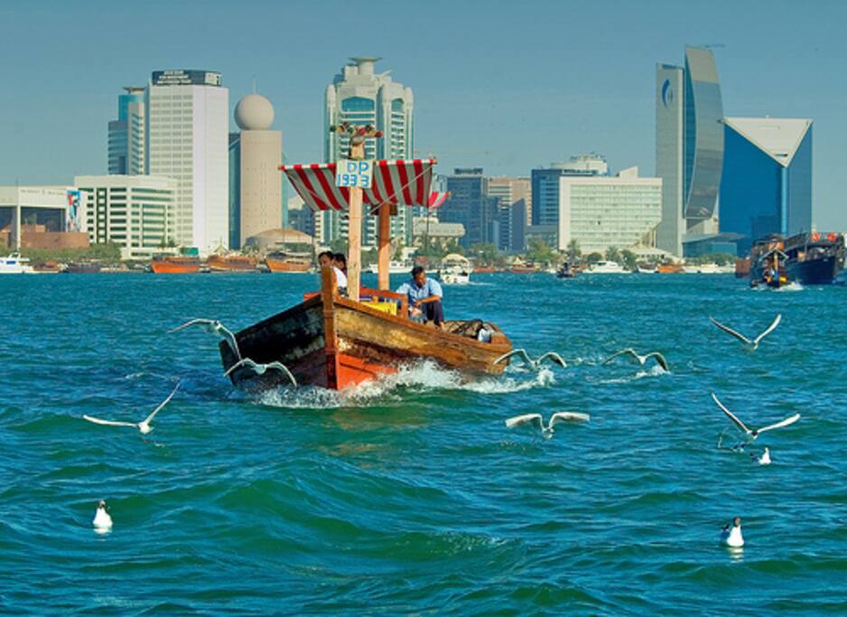 Next to the Dubai Creek. (Tourist Destination)