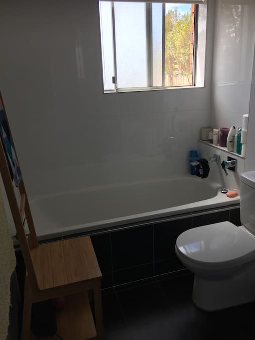 Tub in shared bathroom