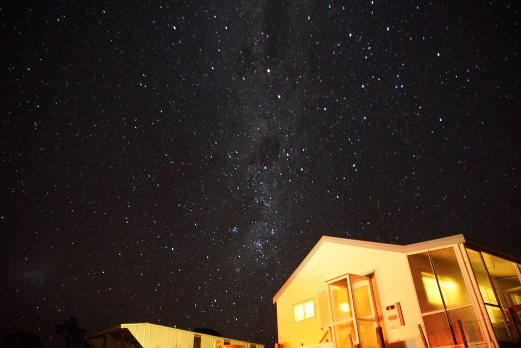 Picture of the accommodation at night given by my guests.