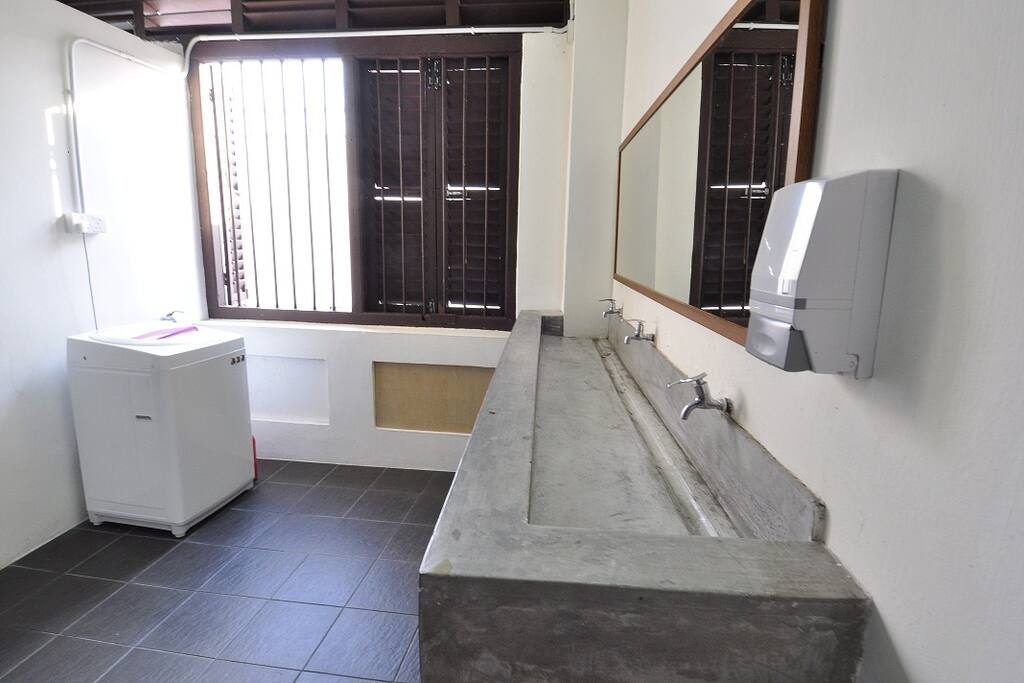 Common bathroom and washing area