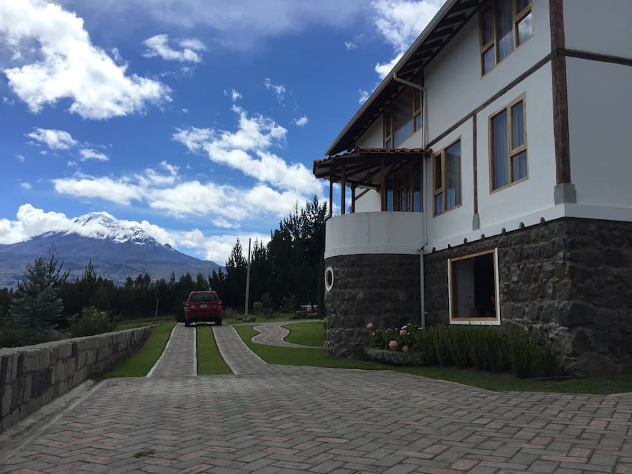 Side view of home with Chimborazo Mountain