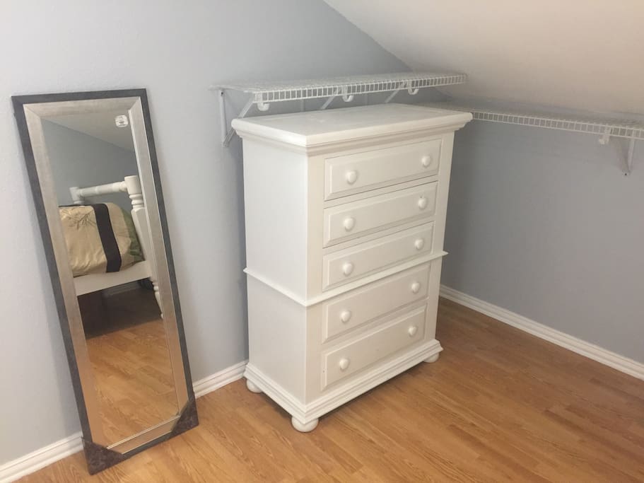 Dresser and full length mirror.