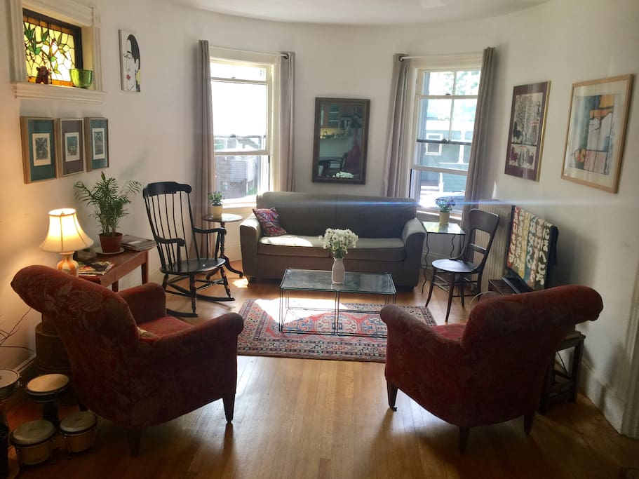 Sun shining through the Living Room windows