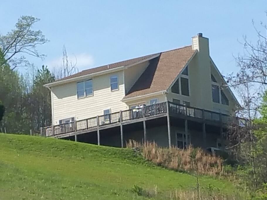 Front of house from down the mountain.