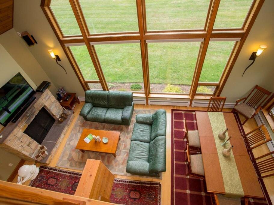Living room, looking down from loft